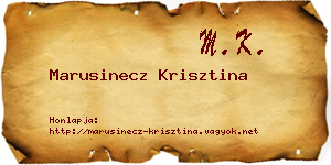 Marusinecz Krisztina névjegykártya